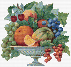 Bowl of Fruit Cross Stitch Chart